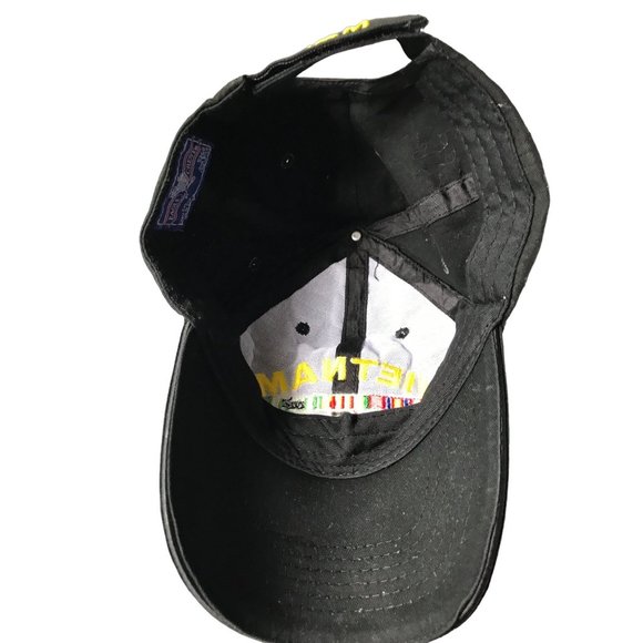 VIETNAM Veteran NAM Flag Patriot Black Eagle Crest Denim Adjustable Cap Hat Lid - Picture 6 of 7